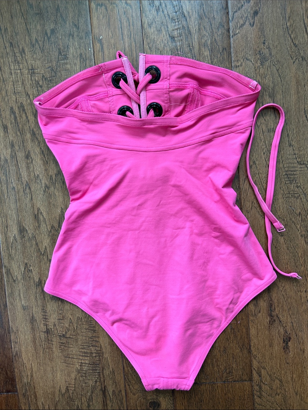 Eres Nikko Mila Lace-Up Bandeau Bathing Suit BRIGHT PINK Great Condition - Picture 11 of 16